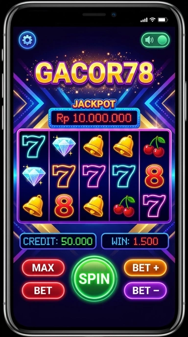 Tampilan antarmuka aplikasi gacor78 yang sederhana dan intuitif.